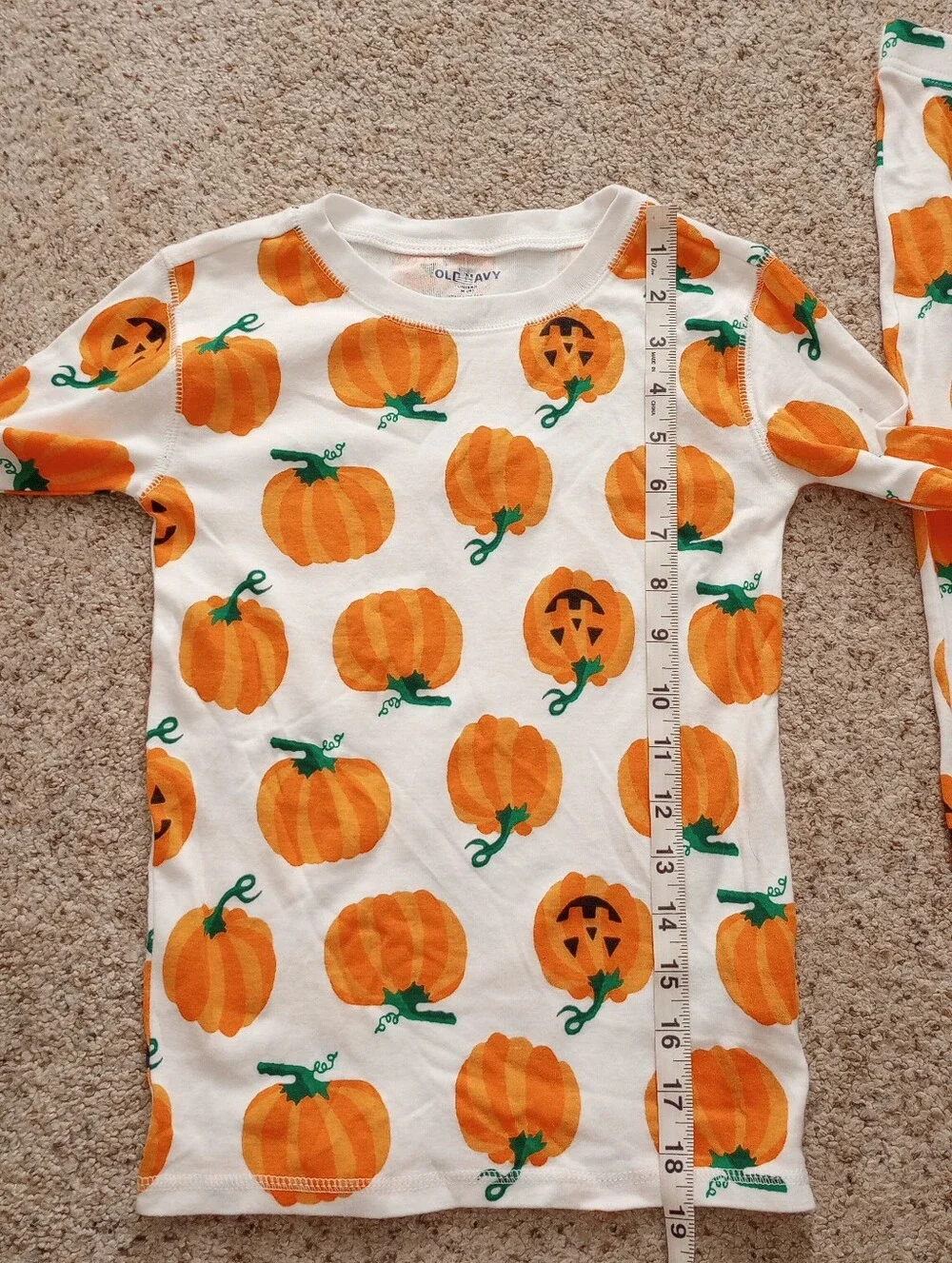 Halloween Pumpkin Jack-o'-lantern Pajamas Top And Bottoms Kids Size Medium 8